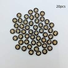 20pcs/1.5cm Fashion Personalized Minimalist Round Plastic Bohemian Style Buttons Gold Star 2-Hole Buttons European And American Style Vintage High-End Retro Gold Black Buttons Handmade Sewing High-Quality Buttons DIY Decoration For Clothes Bags Hats Coats Sweaters Pants Shirts - 20pcs/1.5cm Black and Gold Star Pattern Buttons - View 10