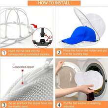Hat Washing Protection Cover, Baseball Cap Laundry Storage Bag, Reusable Hat Washing Mesh Bag, Home Laundry Hat Care Accessory, Travel Hat Protection Cover, Daily Hat Cleaning Storage Bag, Washing Machine Hat Protection Cover, Outdoor Travel Hat Storage Tool, Daily Use - Multicolor - View 6