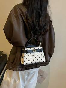 Bolso de mano casual versátil con bloques de color mini de moda para mujer - Blanco - Ver 5