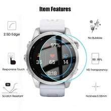 6PCS Tempered Glass Screen Protector Compatible With Fenix 8 Pro 7 7S 7X Pro 6 6S 6X Pro AMOLED Solar Compatible With Samsung Galaxy Watch Ultra 2025 Watch8 Classic Watch7 Watch6 Watch5 Pro Watch4 Glass Screen Protector Forerunner 965 955 945 245 255 45 55 Glass Cover Screen Film Anti-Scratch HD Clear Instinct 2X 3 Protective Glass Film - 6PCS - View 6