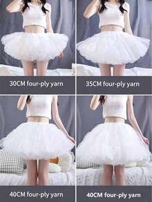 1pc/2pcs Lolita Bridal Petticoat, Featuring A Four-Layer Design To Create A Voluminous Silhouette. Suitable For Church Wedding Seasons, Wedding - White - View 1