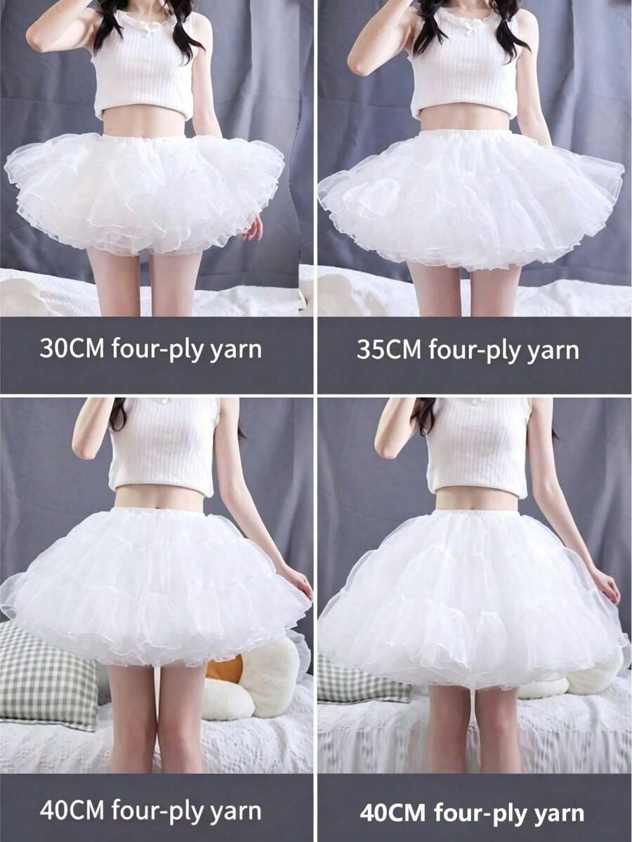 1pc/2pcs Lolita Bridal Petticoat, Featuring A Four-Layer Design To Create A Voluminous Silhouette. Suitable For Church Wedding Seasons, Wedding - White - View 1