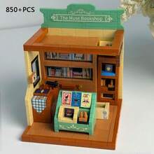 820/850 PCS Miniature House Building Blocks, Post Office House Bookstore Architectural Decor, ABS Material MINI Particle Blocks, Stress Relief Assembly Blocks Set, Birthday Gift For Men And Women, Various Holiday Collection Gift - Multicolor - View 2