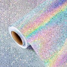 1 Roll Blue Ombre Star Wrapping Paper With Metallic Holographic Star Decor, Suitable For Birthday, Mother's Day, Graduation, Wedding, Father's Day And Theme Party Occasions - View 7