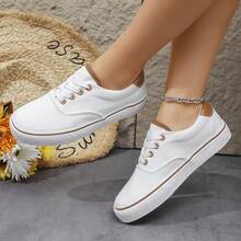 Casual Fashion Versatile Flat Women's Shoes - White - View 12