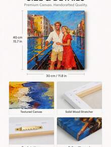 Custom Hand-Painted Oil Painting From Photo, Portrait, Person, Pet, Landscape, Birthday, Hotel, Project Decorative Painting - Multicolor - View 3