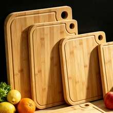 Tabla De Cortar De Bambú Natural Con Agujero Colgante, Cuatro Tamaños Para Preparar Alimentos En Casa - 33*23*1,6 cm - Ver 3