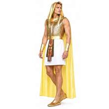 Trang phục hóa trang nam Carnival chiến binh Ai Cập vàng phong cách Ai Cập cổ đại cho người lớn, đồ cosplay tiệc hóa trang bao gồm áo choàng, mũ đội đầu, thắt lưng và băng đeo cổ tay - Nhiều màu - Xem 5