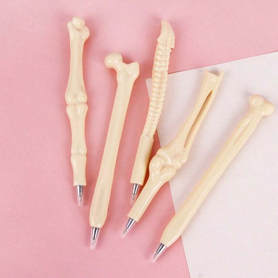 1pc/5pcs, Creative Novelty Stationery, Suitable For Daily Writing And Student Prizes, Realistic Bone-Shaped Ballpoint Pen - Multicolor - View 1