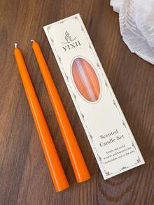 25cm Orange Gift Box Scented Candle Set, Soy Wax Made, Smokeless Fragrance Candle, 4 Hours Burn Time, Autumn, Halloween Home Decor Candle, Essential Atmosphere Candle, Suitable For Gifting To Friends, - Orange Cone Long Pole - View 18