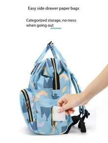 Multifunctional Large Capacity Mom Backpack, With Multiple Pockets, Made Of Waterproof Oxford Fabric, Easy To Carry, Suitable For Moms And Babies, Lightweight Appearance, New Waterproof Portable Backpack Suitable For Dads - Multicolor - View 5