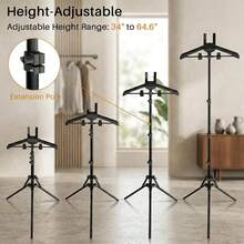 Telescopic Garment Steamer Rack Featuring A Stable, Load-Bearing Design Suitable For Hanging, Air-Drying, And Steam-Ironing Clothes; It Is Foldable And Extendable, With Adjustable Height Settings To Accommodate Garments Of Various Lengths. - View 2