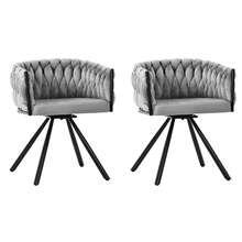 Dining Chair Set Of 2, Velvet Grey Luxury - Grey - View 5