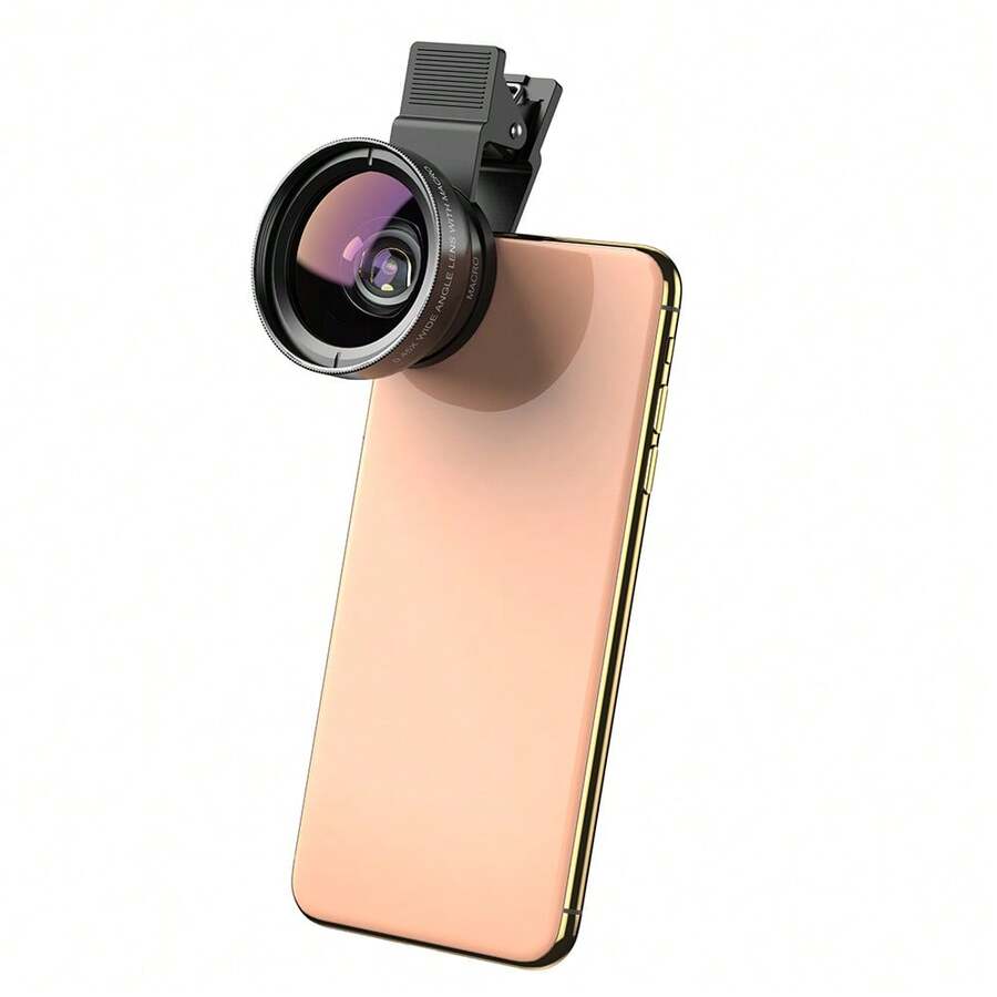 APEXEL Professional Phone Wide-Angle Lens, 2-In-1 Photography Lens Kit Compatible With All Smartphones, 12.5X Macro Lens + 0.45X Wide-Angle Lens, External Camera Lens Accessory For Mobile Phones - A - View 1