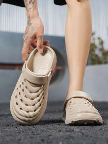 Summer Fashion Minimalist Men's Half-Slip Clogs, Breathable Comfortable Not Stuffy, Non-Slip Wear-Resistant, Casual Sports Versatile Slouchy Sandals - Khaki - View 3