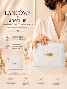 Lancôme 蘭蔻菁純化妝包，拉鍊密封、大容量、輕易收納、居家旅行通勤通用，全人群適用 - 白色 - 查看 3