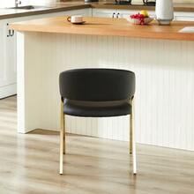 Set Of 2 Dining Chairs In Black PU Leather, Luxurious Gold Metal Frame, Modern Minimalist Chair With Backrest, Suitable For Dining Room & Living Room - Black - View 6
