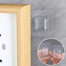 Transparent Unmarked Holeless Installation Snap Clips For Hanging Power Outlets And Picture Frame Decor, Suitable For Bathroom, Kitchen, Office - A - View 3