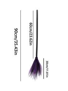 1pc Halloween Witch Broom DIY Magic Broom Cosplay Prop Suitable For Halloween, Theme Party, Costume Party, Stage Performance - Multicolor - View 11
