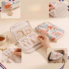 Embroidered Jewelry Storage Bag - Portable Large Capacity Fabric Bag, Anti-Oxidation Protection. Suitable For Storing Gold And Silver Jewelry, This Storage Bag Features Multi-Layer Design And Intelligent Compartments - Multicolor - View 7