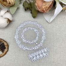 Lace Round Circle Cutting Dies,Round Frame Die Cuts Circle Stencils Die Cut For DIY Photo Album Card Craft Paper Embossing Supplies - Silver - View 7