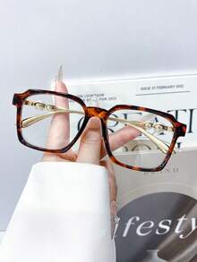 New Retro Literary Square Frame Pearl Glasses High Quality Women's Men's Casual Minimalist Versatile Personalized Workplace Commute Suitable For Daily Wear Fashion Eyewear - Multicolor - View 5