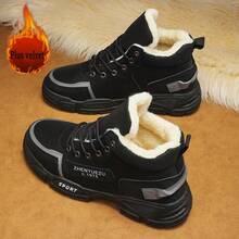 zhenyuezu Autumn/Winter Mid-Calf Plus Size Fashionable Comfortable Snow Boots, Thermal Lined Warm Interior, Excellent Grip, First Choice For Outdoor Sports And Leisure In Autumn/Winter - Black - View 3