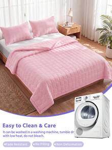 1 buah Selimut Pendingin, Sprei, Perlengkapan Tidur Warna Pink, Selimut AC, Dekorasi Kamar, Bernapas & Ringan, Sangat Lembut & Nyaman, Cocok Untuk Tempat Tidur Single/Double/Queen/King, Cocok Untuk Rumah Dan Asrama, Bantal Dan Sarung Bantal Tidak Termasuk, Dapat Dicuci Dengan Mesin - Berwarna merah muda - View 9