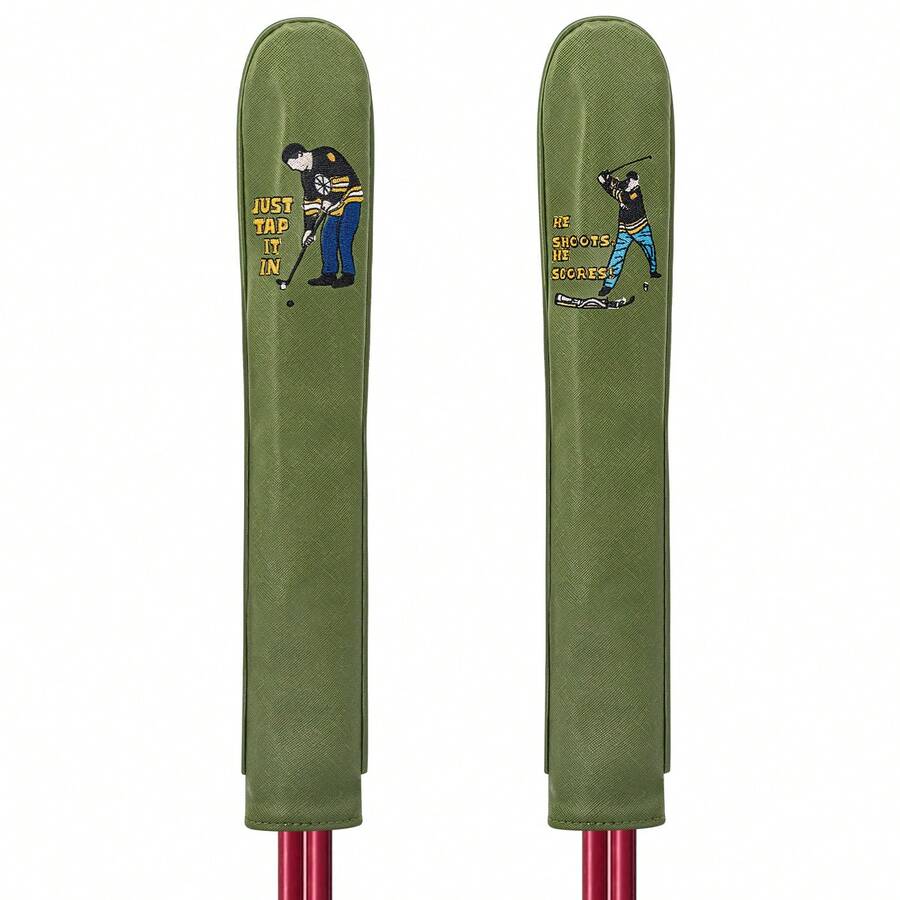 1PC Playing Golf Alone Pattern Design Golf Pointing Rod Cover Direction Indicator Rod Cover Dustproof Durable Positioning Rod Practice Stick Protective Cap, Available In Two Patterns - Multicolor - View 1