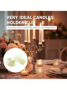6/12/24pcs Silicone Candle Holders Designed To Prevent Slipping, Featuring Rings That Stabilize Candles & Prevent Wax Drips, With Decorative Stabilizing Sleeves For Tapered & Pillar Candles, Perfect For Party - View 6