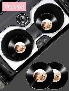 2 Buah Tatakan Gelas Mobil Vinyl Record Foto Kustom, Alas Gelas Mobil Kulit PU Universal 2,75 inci, Aksesori Interior Mobil Gambar DIY yang Dipersonalisasi, Hadiah Kenangan Pernikahan, Keluarga, dan Hewan Peliharaan Kustom - MultiWarna - View 12