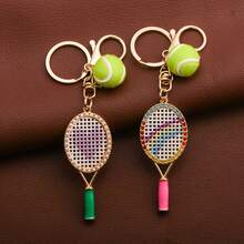 Tennis Racket Keychain, Cute Sports Mini Pendant, 4 Colors, Car Key Ring, Sports Keychain, Gift For Sports Enthusiasts - Multicolor - View 9