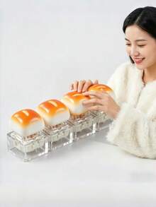 Soft Bread Keyboard Keychain Stress Relief Toy Caramel Bread Keyboard Stress Relief Toy - Crisp Sound, Click To Relieve Stress Toy Keychain - Multicolor - View 11