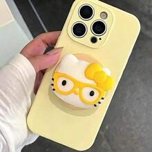 SANRIO 新款 3D 矽膠小貓豹紋磁吸手機支架，適用於手機殼，防摔可調節桌面立架，美觀設計 - 彩色 - 查看 3