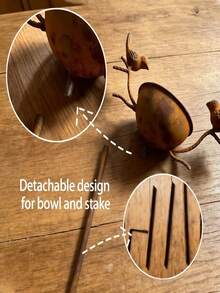 Vintage Iron Bird Feeder With Bird Nest Decoration And Bird Statue, Also Functions As Bird Bath And Feeder, Includes Easy-To-Clean Tray, Suitable For Wild Birds, Essential For Garden Bird Watching Enthusiasts - A - View 4