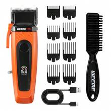 WEEME Hair Clippers For Men, LED Digital Display USB Rechargeable Hair Cutting Kit With 8 Guide Combs & Hair Brush, 3 Colors White/Green/Orange Optional, Perfect Gift For Men Father Boyfriend - View 8