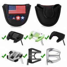 1PC Golf Headcovers - Black USA Mallet Putter Headcover, American Flag Embroidery, Soft Inner Lining, Universal Fit For Most Putters - Multicolor - View 8