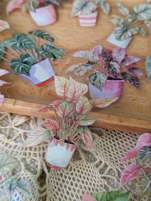 1 Pack 30pcs PET Green Plant Potted Stickers Decorative Scrapbook Diary Collage Material - DT1789 - View 3