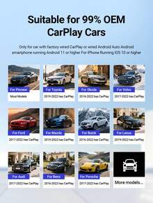 XUDA 全新 SuperBox Mini 車載主機，無線 CarPlay 與 Android，有線轉無線 2 合 1 功能，支援 2.4-5.0 GHz WiFi 5，時尚便攜式車用 CarPlay 接收器，適用於 99% 配備有線 CarPlay 與 Android 功能的汽車 - C - 查看 9