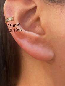 18K鍍金銅立方鋯石耳環，直徑11mm，低過敏性，耐磨損，經典極簡設計，中性珠寶，適合日常佩戴，也適合假日、度假和派對場合 - 彩色 - 查看 14