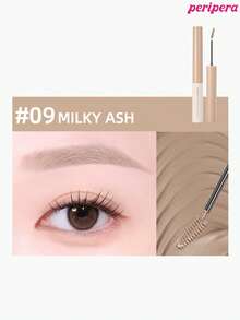 Peripera K-Beauty SPEEDY SKINNY 眉彩筆，眉毛造型凝膠，超細刷頭，輕鬆打造精緻眉妝，防水、持久且防暈染，眉毛造型液，眉毛填充，豐盈眉毛凝膠 - #09 MILKY ASH - 查看 3