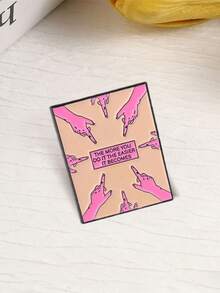 Motivational Index Finger Point Enamel Brooch Inspirational Practice Slogan Metal Pin For Backpack Jacket - Multicolor - View 8