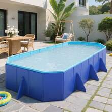 1pc Large Portable No-Inflation Swimming Pool - Suitable For Home And Party Use, PVC Material Multi-Function Set For Indoor/Outdoor Use - Perfect For Bathing, Pet Washing And Water Play - Three-story Swimming Pool - View 1