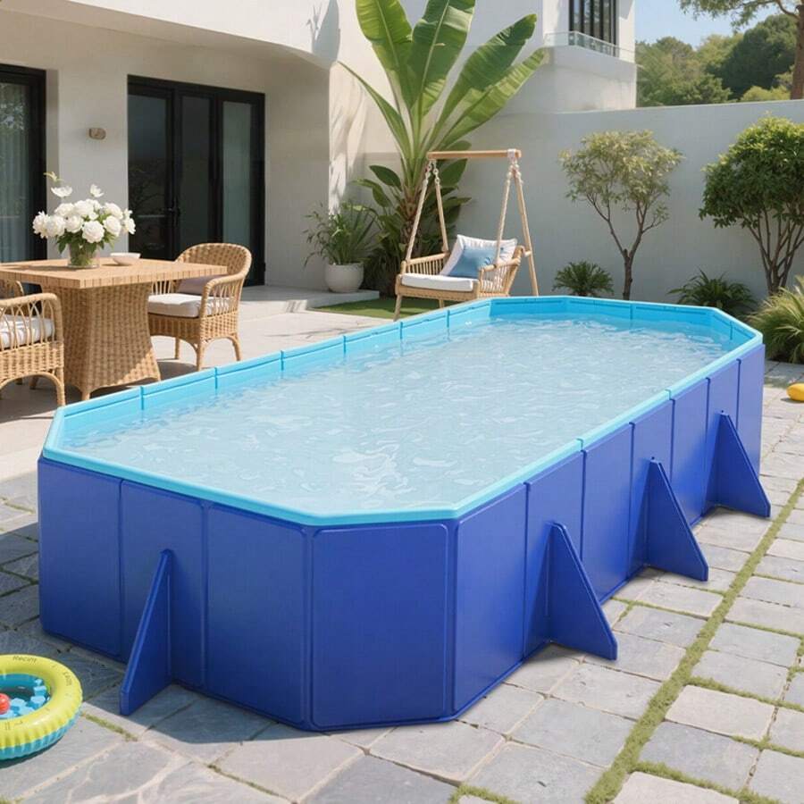 1pc Large Portable No-Inflation Swimming Pool - Suitable For Home And Party Use, PVC Material Multi-Function Set For Indoor/Outdoor Use - Perfect For Bathing, Pet Washing And Water Play - Three-story Swimming Pool - View 1