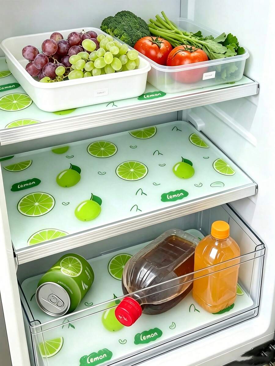 4/2/1pc High Quality Thickened Refrigerator Mat, Washable And Reusable, EVA Material, Innovative Pattern, Suitable For Refrigerator And Kitchen Decor, Kitchen Essentials/Tools/Supplies/Accessories, Summer