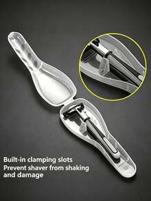 2pcs Transparent Portable Razor Storage Box - Travel Shock-Proof Protective Case - Universal Manual And Electric Razor Storage Rack - Multicolor - View 2