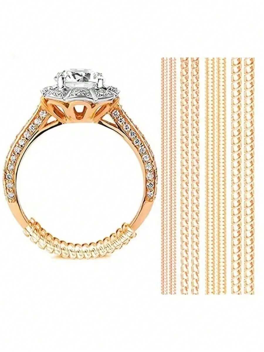 4/8/16 piezas Ajustador/Adaptador de tamaño de anillo ajustable - Accesorios ajustadores de anillo, almohadillas de goma invisibles ajustables, ajustador de tamaño de anillo invisible adecuado para bodas/eventos - Uso temporal y permanente adecuado para todo tipo de anillos - multicolor - Ver 1