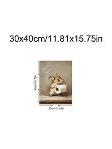 1pc Funny Mouse Holding Toilet Paper Art Print, Toilet Paper Flowers Print, Festival Gift, Suitable For Bedroom,Living Room, Bathroom,Wall Arts,Wall Decor,Home Decor,Room Decor, Canvas Wall Art, Posters, Wall Art With Frame, Optional Frame ﻿ ﻿ - 1PCS - View 16