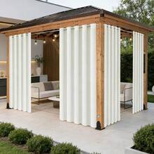 Outdoor Curtains, Suitable For Patios, Porches, Gazebos, UV-Resistant And Fade-Resistant, Offering Both Sun Protection And Privacy Decoration; Sold In Pairs - B - View 8
