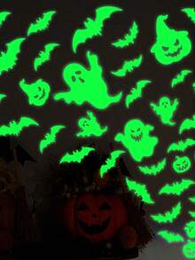 Glow-In-The-Dark Halloween Eyes Window Stickers, Removable Fluorescent Window Decals, Halloween Wall Stickers, Halloween Stair Stickers, Home Wall And Window Decor, Suitable For Halloween Home, Stairs, Mirrors And Party Decoration - Multiple Styles - View 3